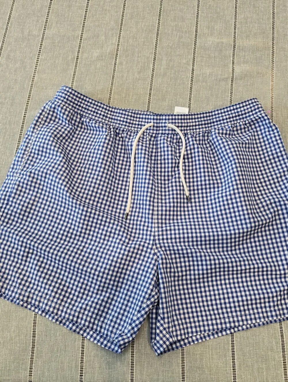 Polo Ralph Lauren Mens Gingham Swim Trunks Blue White 2xB